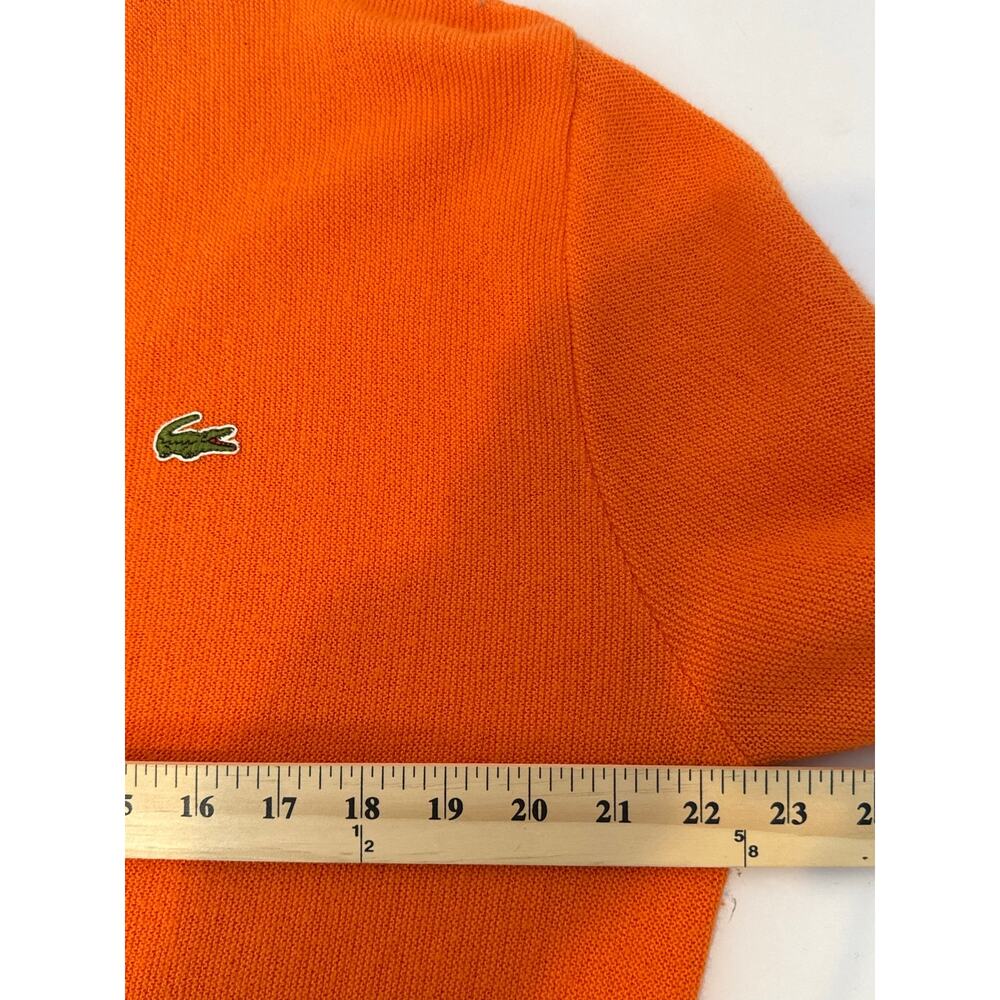 Vintage IZOD Lacoste Cardigan Mens L Orange Orlon Acrylic USA Made 70s 80s - Picture 6 of 9